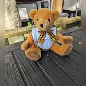 Keep stuffed Bear.  Quality made. Jointed shoulders and hips. EUC. Tartan scarf.